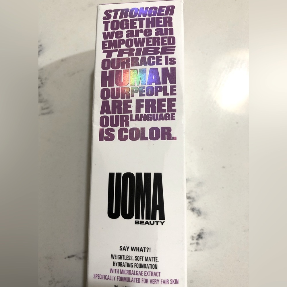 UOMA beauty Say What?! weightless soft matte hydrating foundation WhitePearl T1N